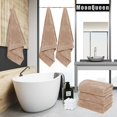 thumbnail image 2 of Juego de toallas de baño MOONQUEEN, paquete de 6 unidades, premium, de secado rápido, color marrón, 2 of 7