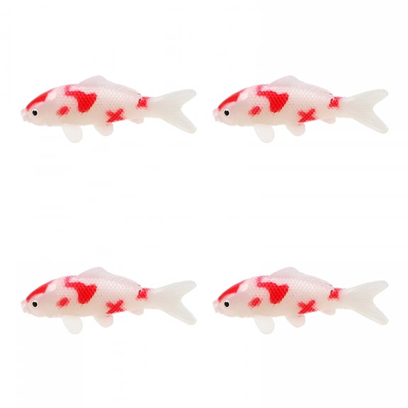 ACDANC 4Pcs Artificial Goldfish Aquarium Fish Decor Mini Koi Fish Figurines Fish Tank Plastic Fish Replica Fake Floating for Fishpond Decorations