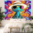 thumbnail image 3 of Blacklight Frog Tapestry Funny Alien Hippie Tapestry Glow In The Dark, UV Reactive Light Frog Tapestry Wall Hanging for Bedroom Living Room Dorm Home Decor, 40X30, 3 of 3
