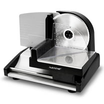 Electric Meat Slicing Machine - Automatic Food Preparation Equipment Meat Slicer for Kitchen Use (Black)