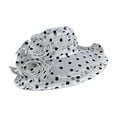 thumbnail image 2 of Shenmeida Lace Floral Design Dot Breathable Wide Brim Cap for Womens Sunscreen Visor Wild Fashion Tea Party Cap Organza Church Derby Hat, 2 of 4
