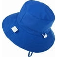 thumbnail image 6 of Baby Sun Hat UPF 50+ Wide Brim Bucket Hat - Adjustable Infant Toddler Sun Protection for Beach & Outdoor (Royal Blue,2-6T), 6 of 6