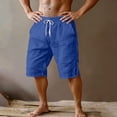thumbnail image 7 of YODETEY Men’s Lightweight Elastic Waist Casual Summer Shorts with Pockets,Men’s & Big Men’s Blue,Size S-3XL, 7 of 7