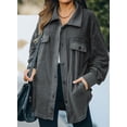 thumbnail image 5 of Chase Secret Womens Casual Jacket Fuzzy Fleece Long Sleeve Shacket Shirts Jacket with Pockets, 5 of 6