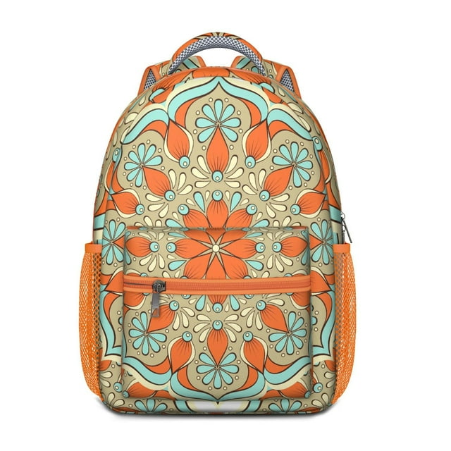 Traditional Sacred Mandala Student Backpack - Waterproof Ergonomic Bookbag with Spinal Support