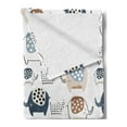 thumbnail image 2 of Animals Soft Flannel Fleece Throw Blanket, Multicolored Dotted Patterns Childish Style Nursery Themed Layout, Cozy Plush for Indoor and Outdoor Use, 60" x 80", Multicolor, by Ambesonne, 2 of 5