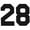 Number 28 Black - Grey Hat, variant on Classic Flat Bill Visor Snapback Hat Custom Color Player Team Numbers, Number 22 Royal, Grey Hat