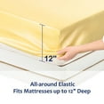 thumbnail image 5 of PiccoCasa King Size Satin Fitted Sheet with 12" Deep Pocket, 79"x77" Golden Tone, 5 of 6