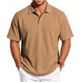 thumbnail image 2 of Fanshiluo Men's Checkered Print Short Sleeve Polo Shirt, Casual Collared Golf T-Shirt,Size:M,Big and Tall Men, 2 of 7