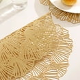 thumbnail image 3 of Juego de 4 manteles individuales elegantes y refinados con forma de flor huecos de PVC, reutilizables, prácticos manteles para mesa para decoración de comedor (bronce) brillar Electrónica, 3 of 6