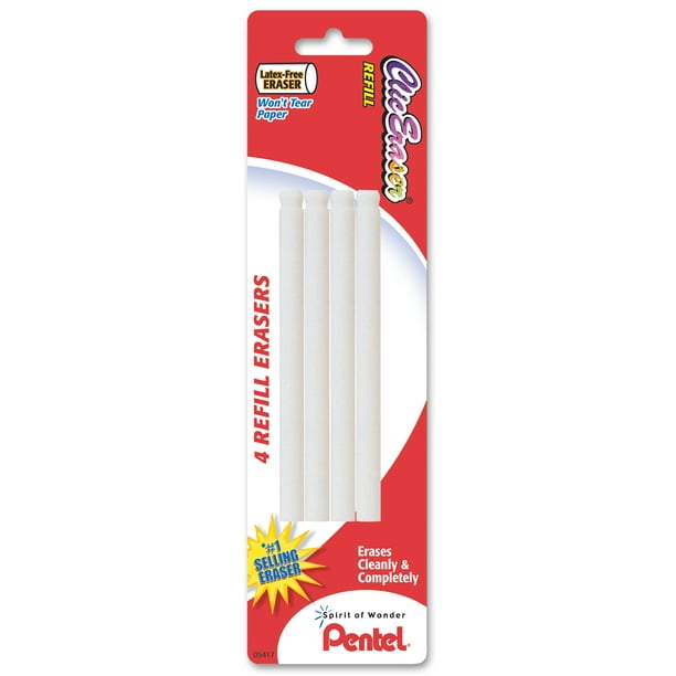 Pentel Refill Eraser for Clic Eraser ZE21 and ZE22, 4 Pack Refills