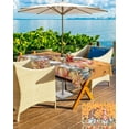 thumbnail image 5 of Outdoor Tablecloth with Umbrella Hole & Zipper, Thanksgiving Gnomes Rectangle Tablecloth 60x120 Inch, Orange Pumpkins Fall Maple Leaves Patio Table Cover Waterproof Table Cloth for Picnic, 5 of 6