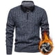 thumbnail image 1 of Blusa y camisa de cuello alto de manga larga para hombre, de color liso, con estampado de punto, con intensificación de polar y cremallera, blusa de cuello alto para hombre, blusa de poliéster, 1 of 3