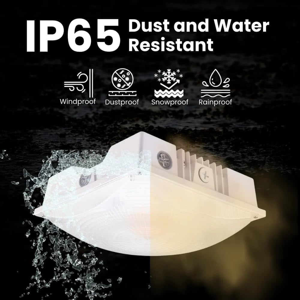 GREENLIGHTDEPOT LED Canopy Light - 20W - Outdoor Parking Garage Light - PGD - White - (UL+DLC 5.1)