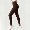 thumbnail image 3 of Yoga Pants for Womens - High Elastic Waist Solid Color Sport Workout Tight Long Pants M, 3 of 7
