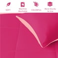 thumbnail image 5 of Exclusivo Mezcla Lightweight Reversible 3-Piece Comforter Set All Seasons, Down Alternative Comforter with 2 Pillow Shams, Queen Size, Hot Pink/Blush Pink, 5 of 8