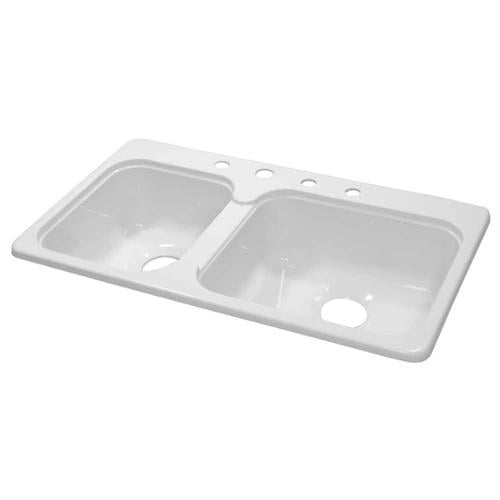 Lyons Industries Dks01c4 3 5 Designer White 33 In X 19 In Manufactured Mobile Home Acrylic 7 25 In Deep Kitchen Sink 44 Four Hole Walmart Com Walmart Com