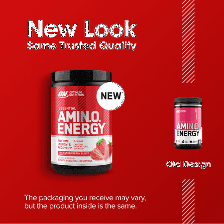 ESSENTIAL AMIN.O. ENERGY, Juicy Strawberry Burst, 9.5 oz (270 g), Optimum Nutrition