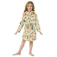 thumbnail image 6 of FORMRS Niños Bathrobe Unisex Hooded Robe Soft Plush Pajamas Sleepwear, Size 2-3T, Leaves Pattern, 6 of 7