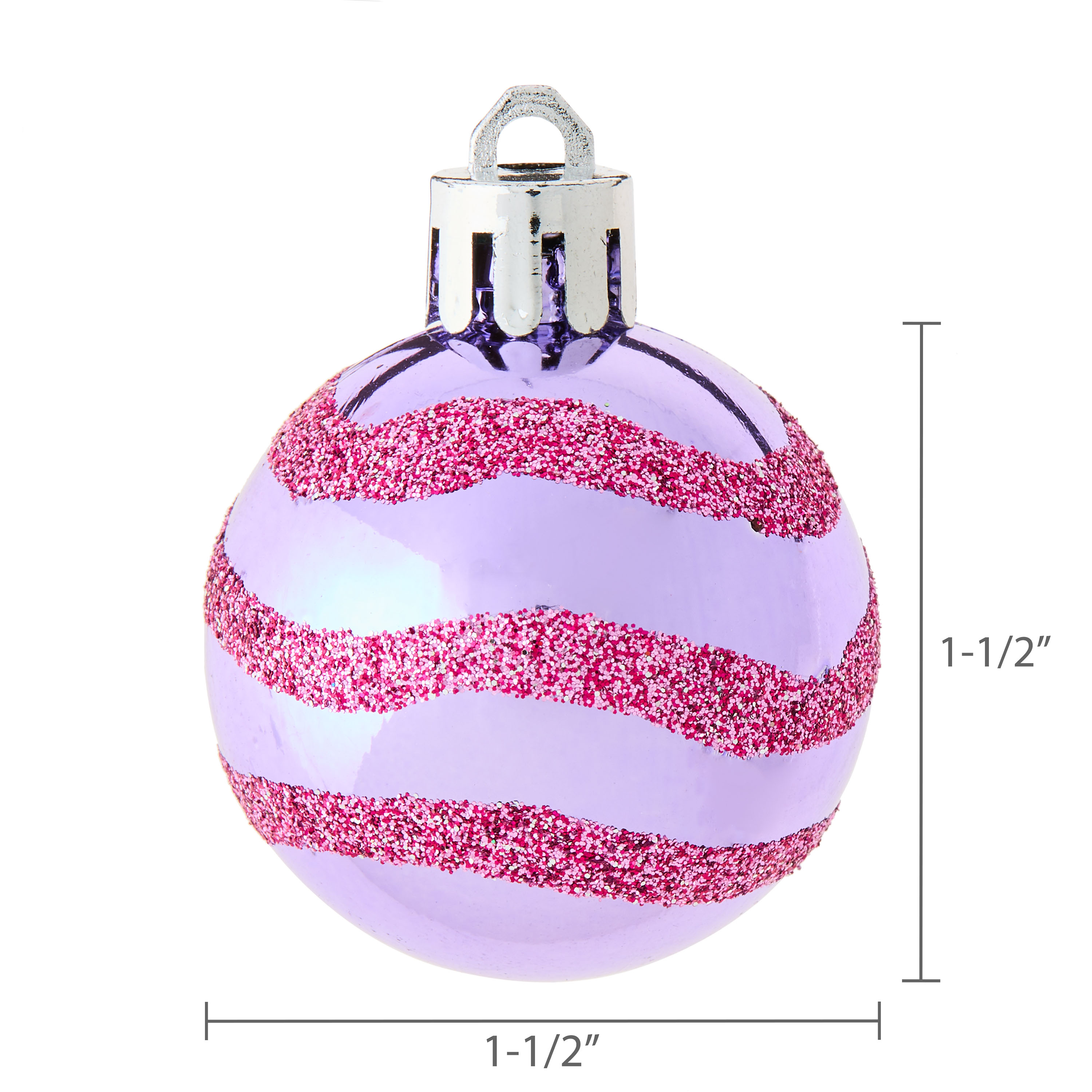 Pink and Green Mini Ball Christmas Ornaments, 12 Count, by Holiday Time