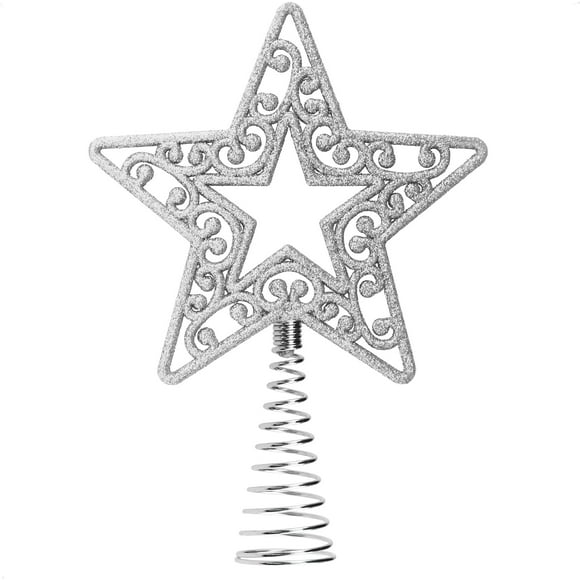 15 inch silver star for julgransdekoration - suitable for all
