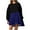 Blue, variant on Diufon Womens Fall A-Line Dresses Round Neck Long Sleeve Dress Plaid Printed Mini Dress
