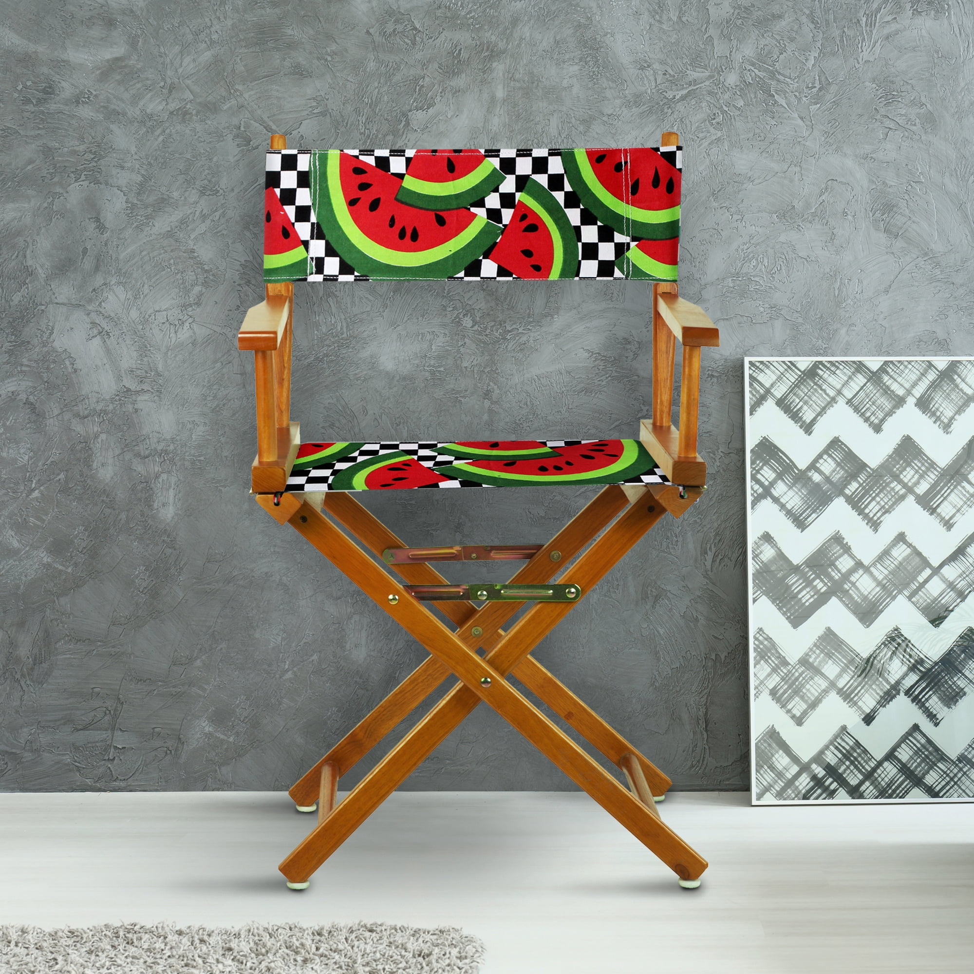 18" Director's Chair Honey Oak Frame-Watermelon Slices