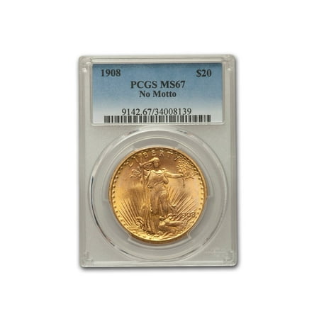 1908 $20 Saint-Gaudens Gold Double Eagle No Motto MS-67 PCGS