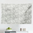 thumbnail image 1 of Grey Tapestry, Different Kind of Nostalgic Gentle Horses on Calligraphic Vintage Styled Background, Fabric Wall Hanging Decor for Bedroom Living Room Dorm, 2 Sizes, Grey White, by Ambesonne, 1 of 1