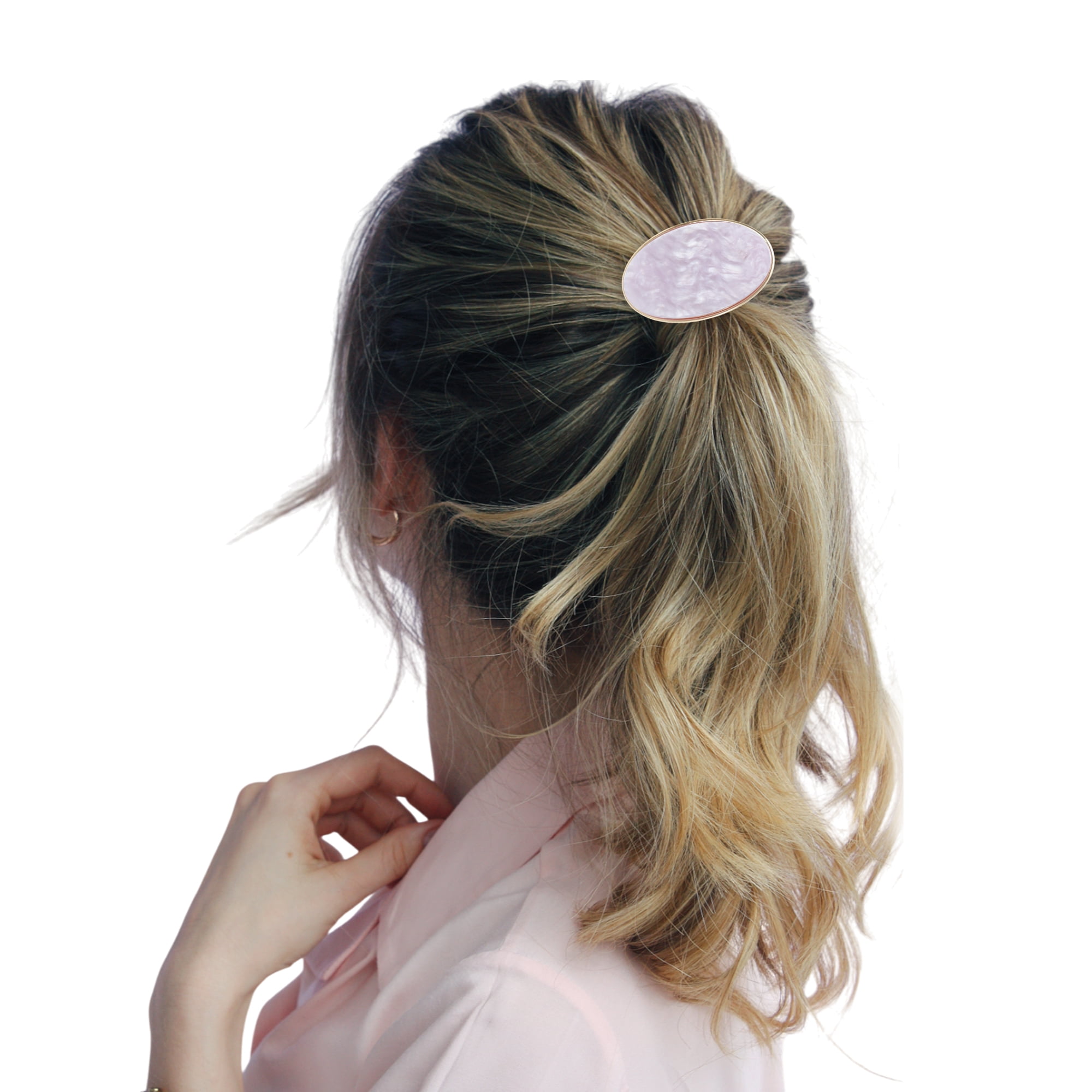 Unique Bargains Stylish Oval Ponytail Buckle Hair Clip for Women 1 Pc Purple