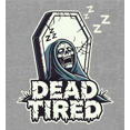 thumbnail image 2 of Dead Tired Halloween Zombie Adult Heather Gray Crew Neck Short Sleeve Tee-Medium, 2 of 2