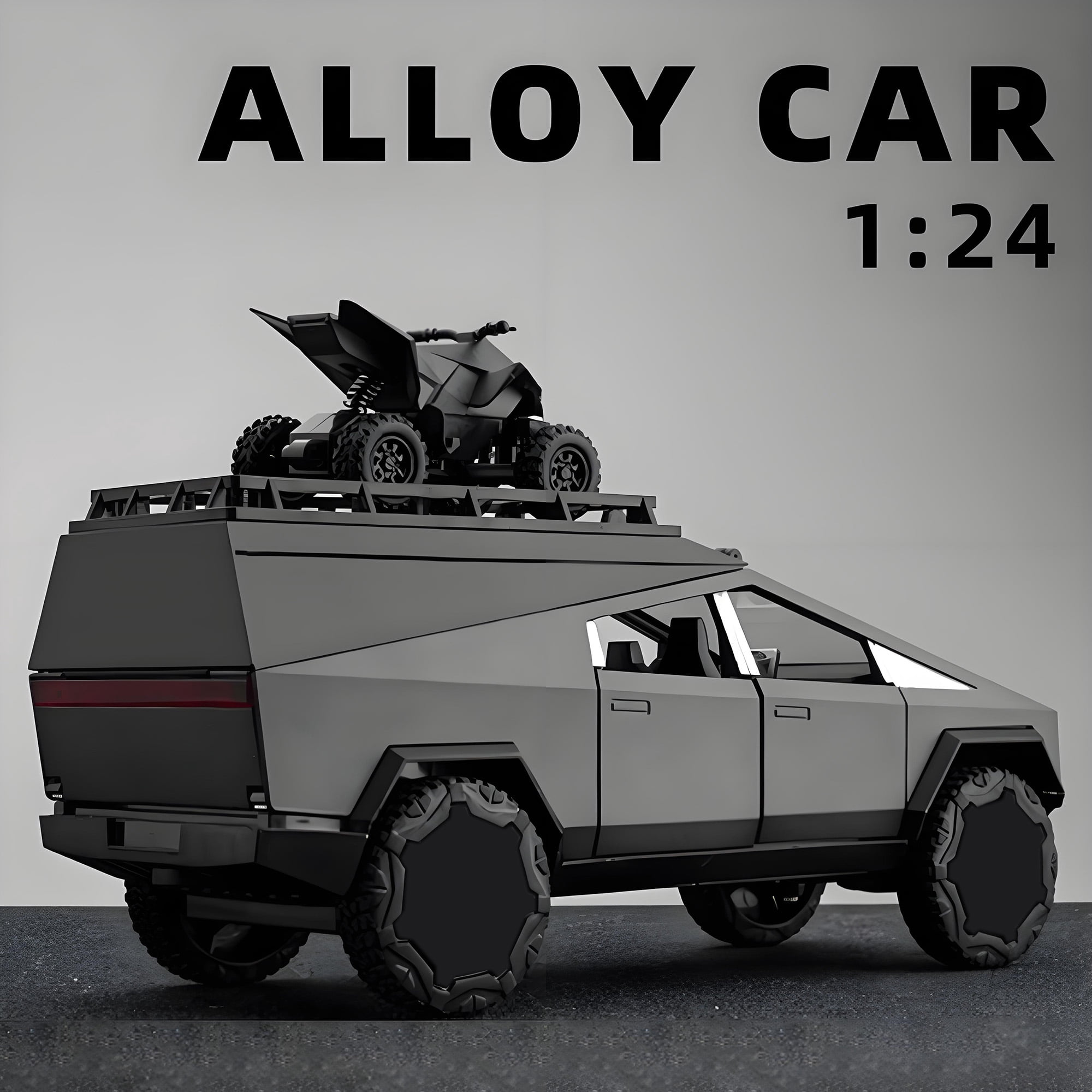 Anmyjuly 1/24 Camping Rv Car Model Toys,Pickup Truck Model with Sound and Light Function, Suitable Gifts, Decorations, Collectibles,Gray