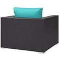 thumbnail image 6 of Modway Convene 3 Piece Set Outdoor Patio with Fire Pit in Espresso Turquois, 6 of 8