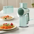 thumbnail image 5 of Tunhigl 5-in-1 Rotary Cheese Grater & Vegetable Slicer - Manual Food Processor with 5 Stainless Steel Blades, Strong Suction & Easy Clean - Perfect for Gourmet Cooking Green, 5 of 6