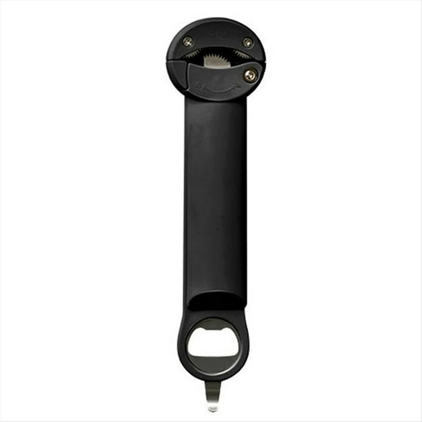 Abridor de Práctico y Fácil de Usar, Herramienta de Cocina Multifunción para Frascos de Gelatina y Vino, Color Negro.