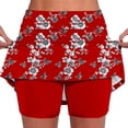 thumbnail image 3 of Feancey Golf Skirts for Women with Shorts Plus Size Casual Workout Skorts 2 Pockets Flower Printed Tennis Mini Skirt Active High Waist Running Skort Red XL, 3 of 6