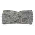 thumbnail image 1 of Diadema deportiva de punto con hilo plateado cálido, banda para el pelo de felpa con protección para las orejas, diadema de lana para mujer, invierno, 1 unidad, 1 of 5
