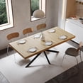 thumbnail image 2 of 55.11" - 70.86" Retro Rectangular Extendable Dining Table with Hidden Storage, Natural Top With Same Color Embossed Center Plate,for Dining Room, Kitchen & Living Room (Natural), 2 of 14