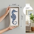 thumbnail image 4 of American Art Decor Sea Glass Shadowbox Set - 2-pc Coastal Blue Seahorse Seashell Wall Art, Champagne Frame on Off-White Linen - Coastal Wall Decor for Living Room Bedroom Bathroom Office, 4 of 10