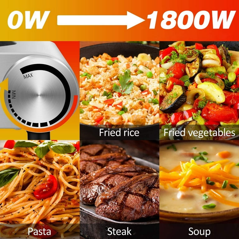 Hot Plate, Techwood 1800W Portable Electric Stove for Cooking Countertop  Dual Burner with Adjustable Temperature & Stay Cool Handles, 7.5” Cooktop  for Home/RV/Camp, Compatible for All Cookware, Red 