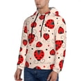 thumbnail image 3 of Honeii Red Ladybug Pattern Mens Hoodies Men's Loose Sleeve Sweatshirt,Pullover Hooded Sweatshirt for Men,Essentials Hoodie-X-Large, 3 of 7