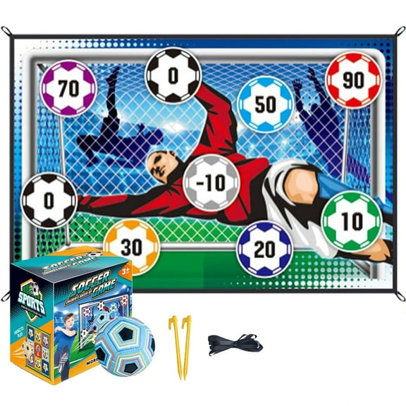 Skillzone Football Accuracy Target Game Set – for Kids (6-12 Years Old Boys), Foldable Flannel Mat Goals with 1 Ball, Indoor/Outdoor & Birthday Party Toy