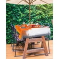 thumbnail image 3 of Boanket Outdoor Tablecloth with Umbrella Hole for Patio/Picnic/Party/Camping, Orange Grey White Waterproof Table Cloth Rectangle Table Cover Washable, Modern Art Painting Coast Textured (60"x 102"), 3 of 7