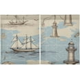 thumbnail image 2 of 36 Inch Length Kitchen Curtains Nautical Old Ship Shapes 2 Panels Half Window Sheer Curtains Rod Pocket Farmhouse Short Drapes for Bathroom Cafe Basement Home Decor, 2 of 7
