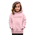 thumbnail image 5 of CCRFTGI Faith Over Fear Hoodies for Girls Letter Graphic Religious Faith Boys Sweatshirts Long Sleeve Bible Verse Hooded Pullover Tops with Pocket Pink 9-10 Years, 5 of 6