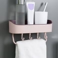thumbnail image 2 of Worallymy estante de almacenamiento para baño montado en la pared soporte para inodoro cocina estante de plástico organizador de cepillos cosméticos para toallas Worallymy JD735807156, 2 of 7