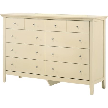 Maklaine Engineered styled Wood 8 Drawer Dresser in Beige Finish