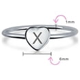 thumbnail image 3 of Bling Jewelry Womens Letter X Block Alphabet Initial Heart Monogram Signet Ring .925 Silver Engraved, 3 of 3