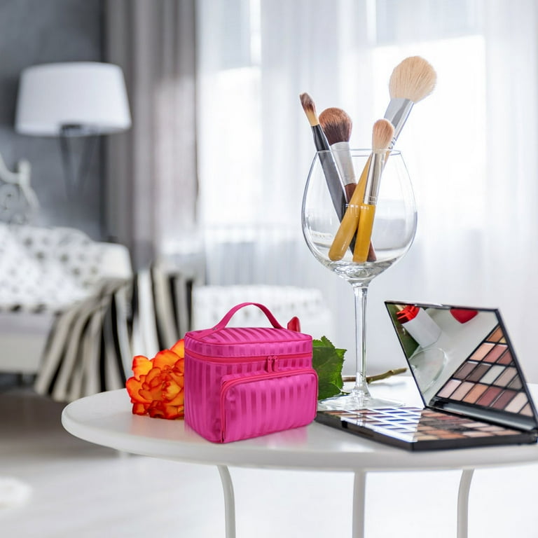 SUPTREE Makeup Bag Travel Cases Cosmetic Bag with Handle for Women