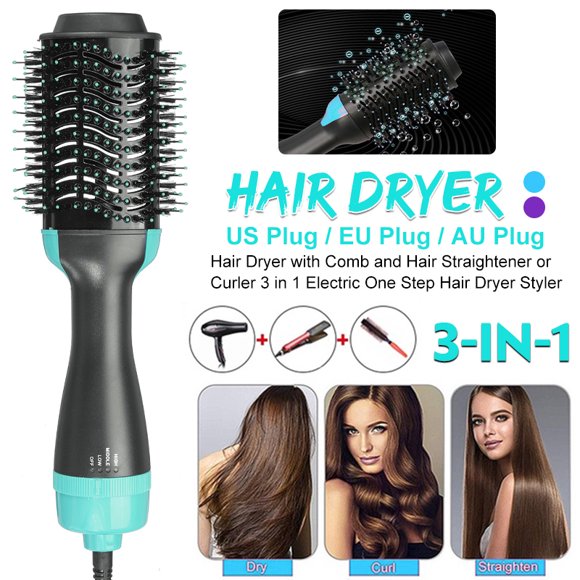 3 in 1 Hair Dryer Brush One Step Hot Air Brush Volumizer Blow Straightener Curler Professional Curling Iron Hair Styler Comb